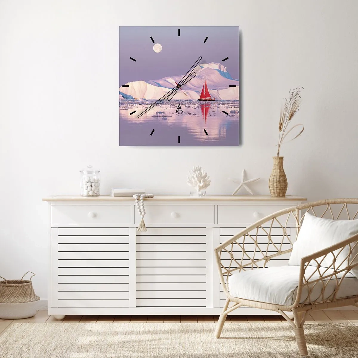 Horloge murale - Pendule murale - La chaleur de la voile, le froid de la glace - 30x30 cm