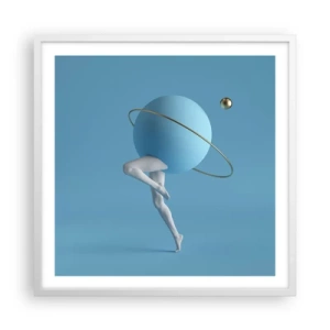 Affiche dans un cadre blanc - Poster - Et les planètes deviennent folles - 60x60 cm