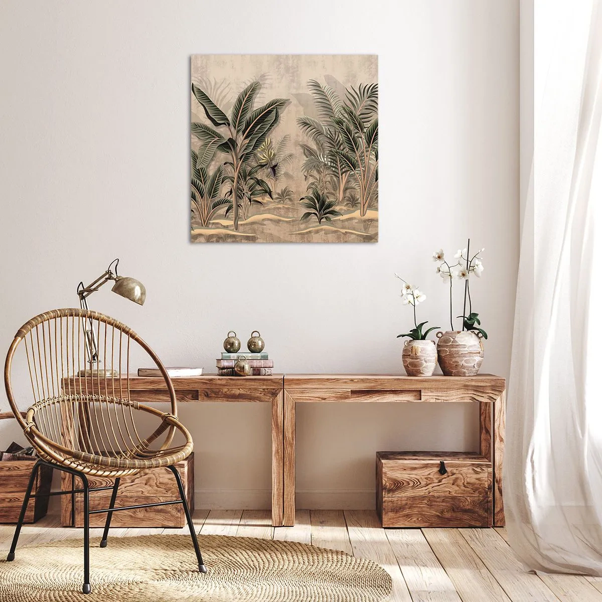 Impression sur toile - Image sur toile - Une gravure de style colonial - 30x30 cm