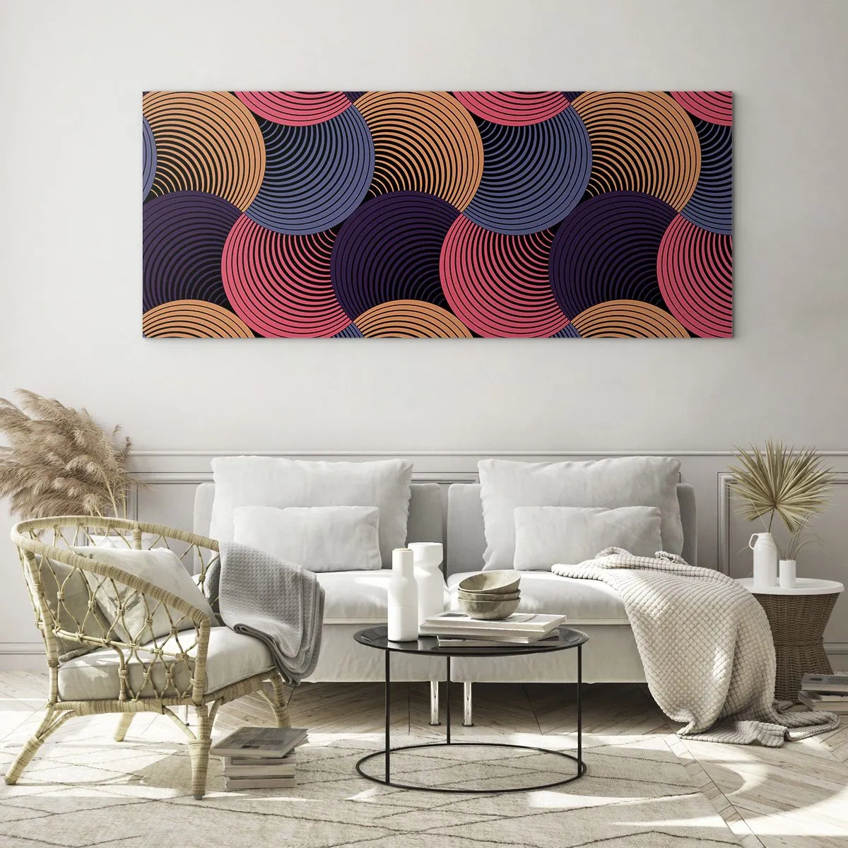 Impression sur verre - Image sur verre - Dans un rythme circulaire - 100x40 cm