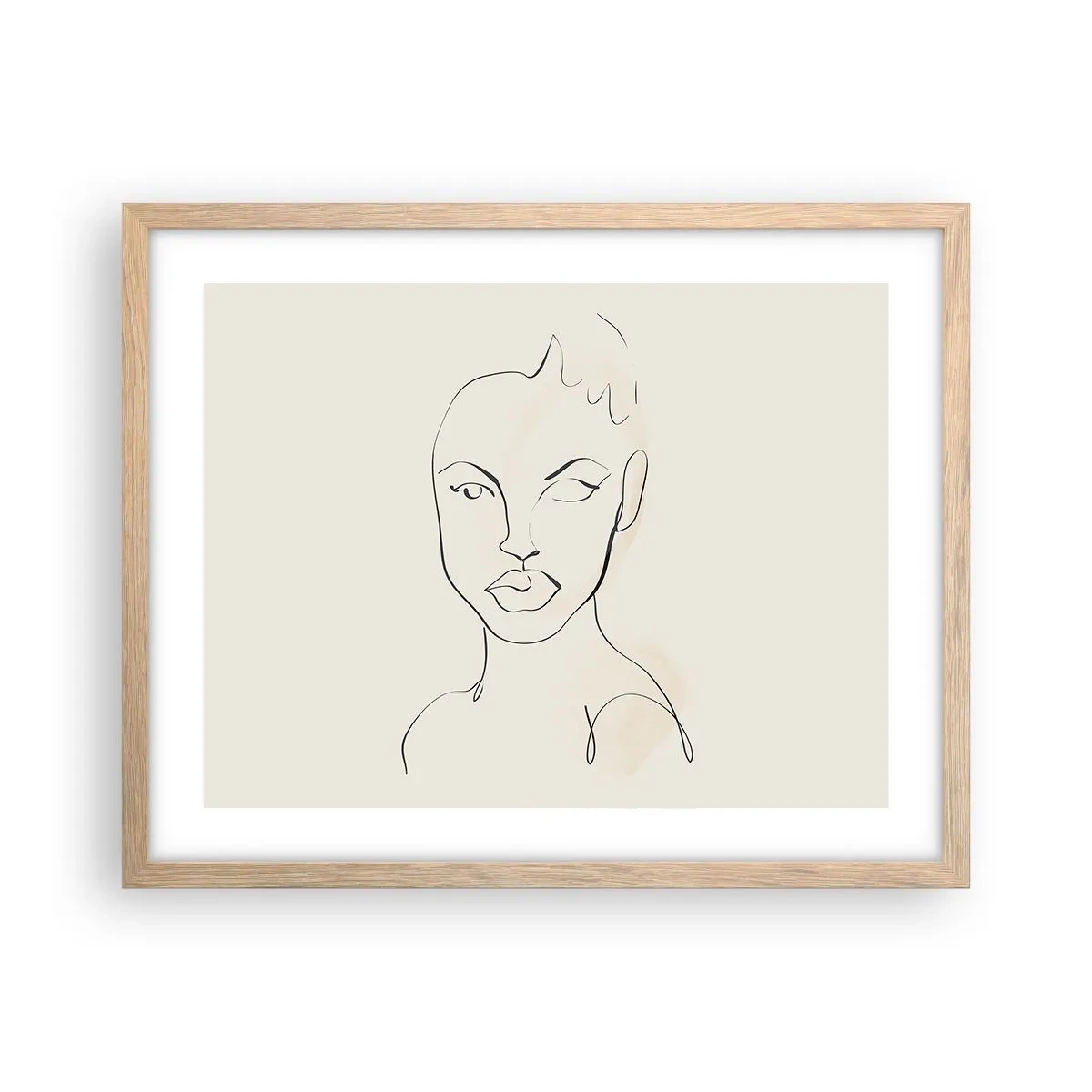 Affiche dans un chêne clair - Poster - Esquisse de la sensualité - 50x40 cm