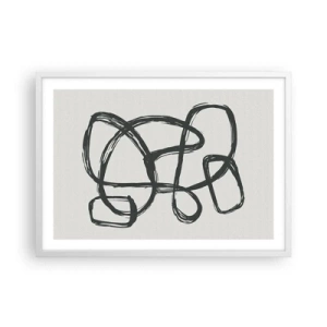 Affiche dans un cadre blanc - Poster - Abstraction en boucle - 70x50 cm