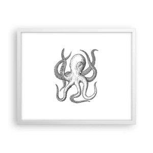 Affiche dans un cadre blanc - Poster - Dansant avec les vagues - 50x40 cm