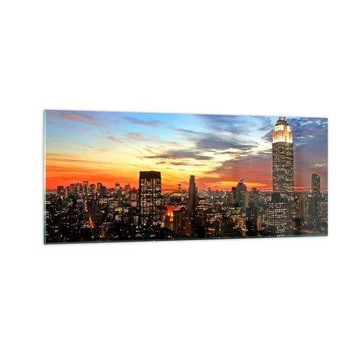 Impression sur verre - Image sur verre - Nuit américaine lumineuse - 100x40 cm