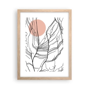 Affiche dans un chêne clair - Poster - Dans un réseau de brindilles - 30x40 cm