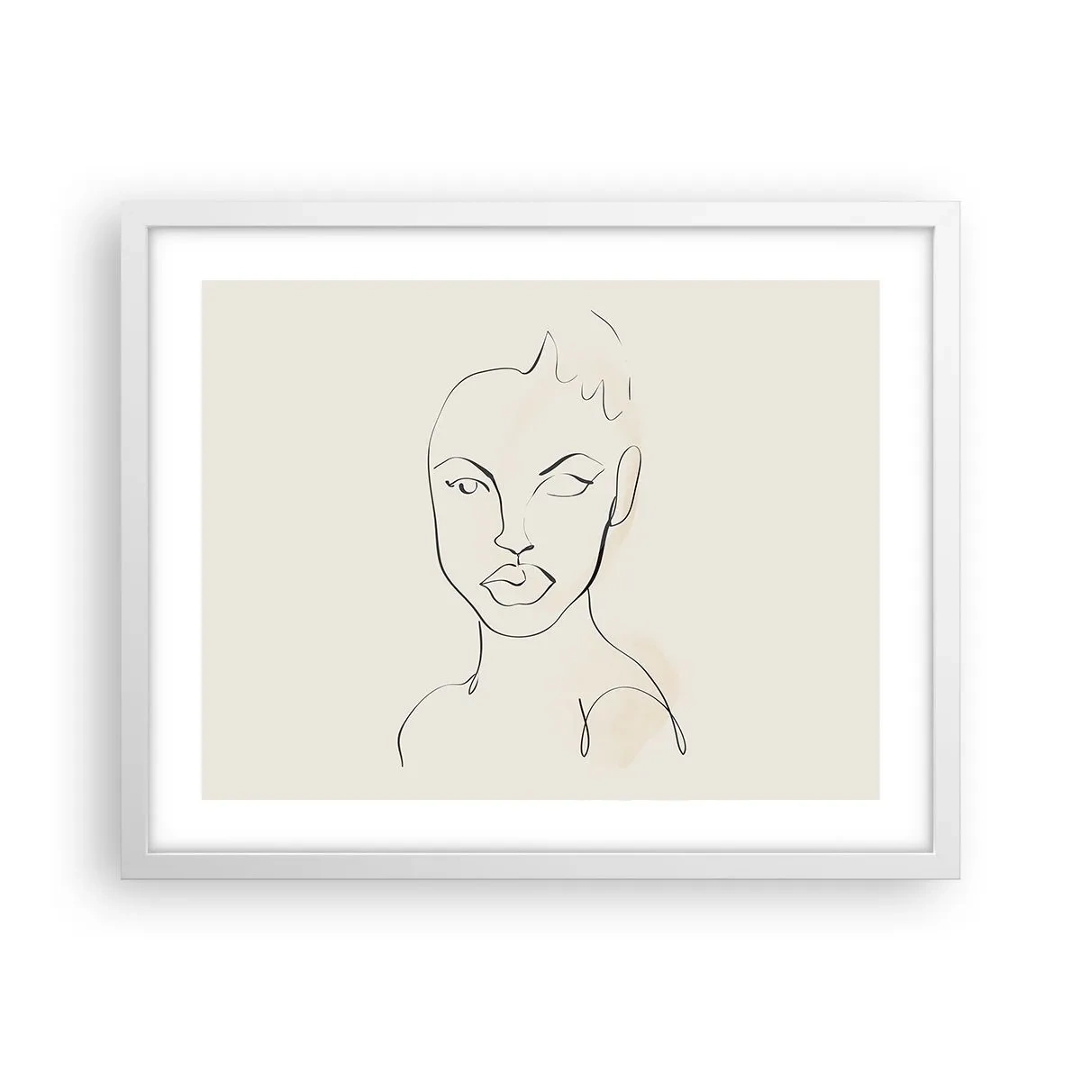 Affiche dans un cadre blanc - Poster - Esquisse de la sensualité - 50x40 cm