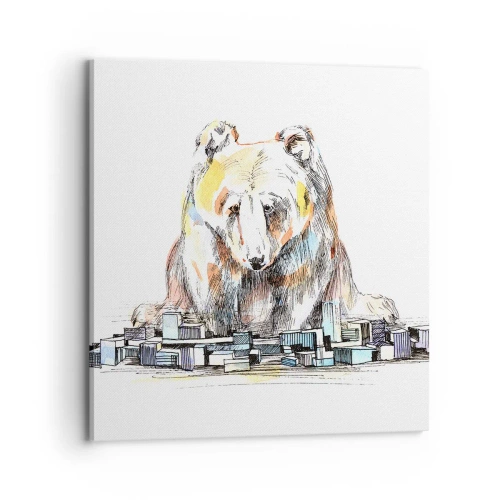 Impression sur toile - Image sur toile - Comment peut-on vivre ainsi ? - 70x70 cm