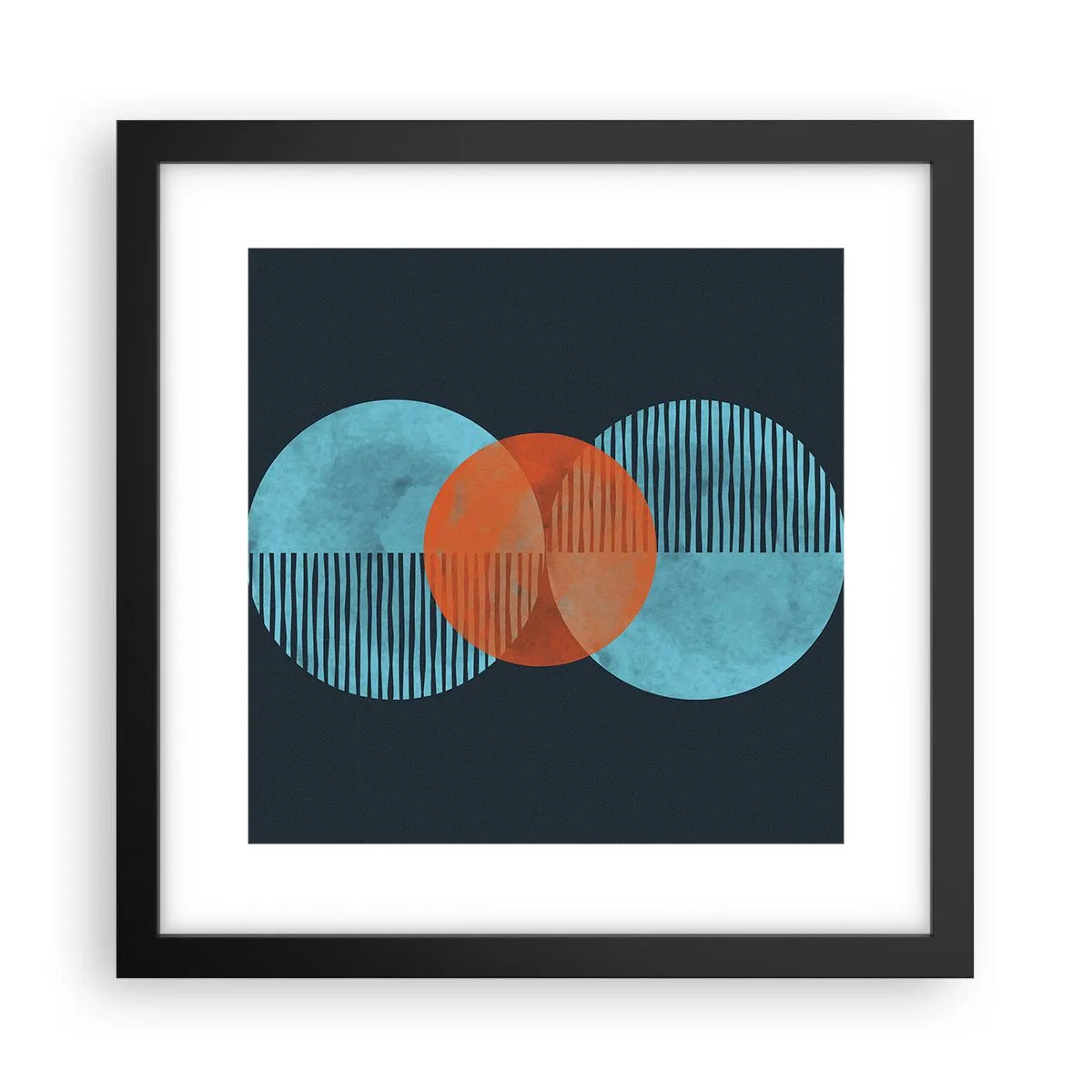 Affiche dans un cadre noir - Poster - Composition symétrique - 30x30 cm