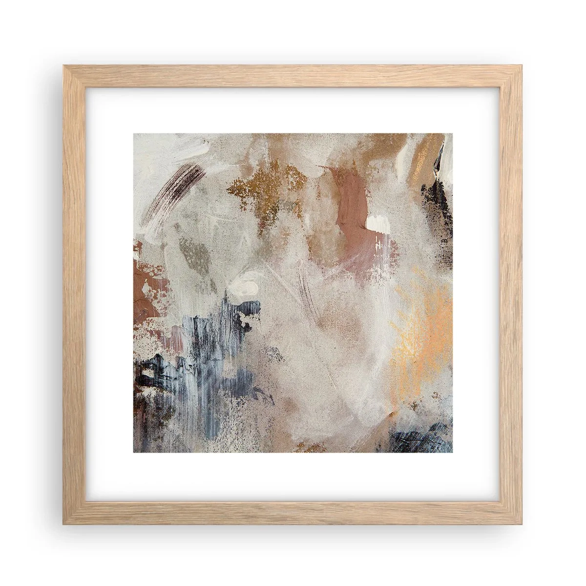 Affiche dans un chêne clair - Poster - Abstraction brumeuse - 30x30 cm