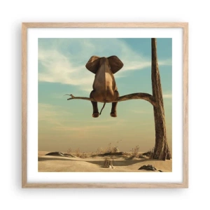 Affiche dans un chêne clair - Poster - Nouveau point de vue - 50x50 cm