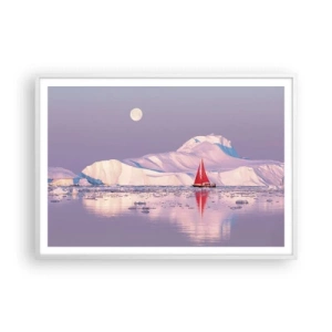 Affiche dans un cadre blanc - Poster - La chaleur de la voile, le froid de la glace - 100x70 cm