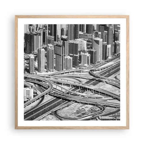 Affiche dans un chêne clair - Poster - Dubaï - la ville impossible - 60x60 cm