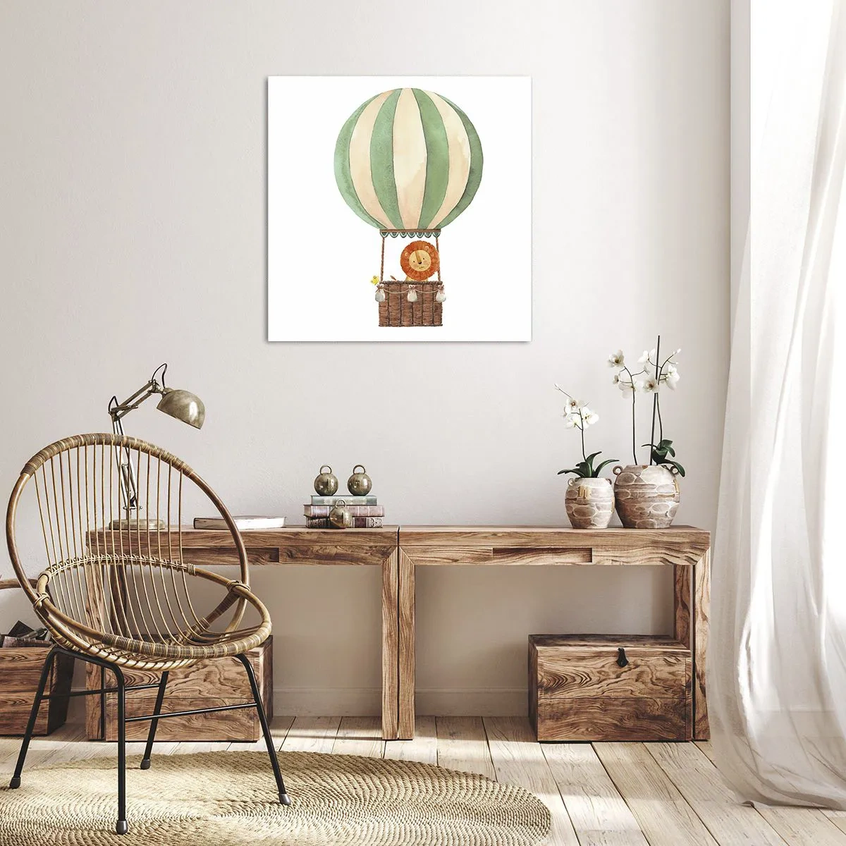 Impression sur toile - Image sur toile - Les voyages de Léon - 30x30 cm