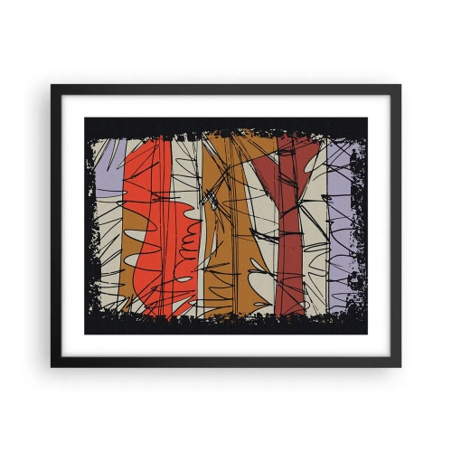 Affiche dans un cadre noir - Poster - Composition spontanée - 50x40 cm