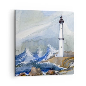 Impression sur toile - Image sur toile - Contre l'obscurité et la tempête - 50x50 cm