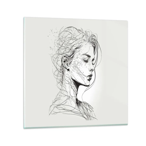 Impression sur verre - Image sur verre - Portrait en pensée - 30x30 cm