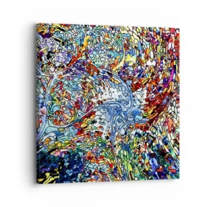 Impression sur toile - Image sur toile - Goutte de vitrail - 30x30 cm