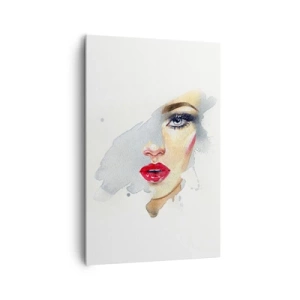 Impression sur toile - Image sur toile - Portrait à l'aquarelle d'une femme au regard intense. - 80x120cm - Reflet dans une goutte d'eau - Décoration murale moderne pour le salon et la chambre ARTTOR