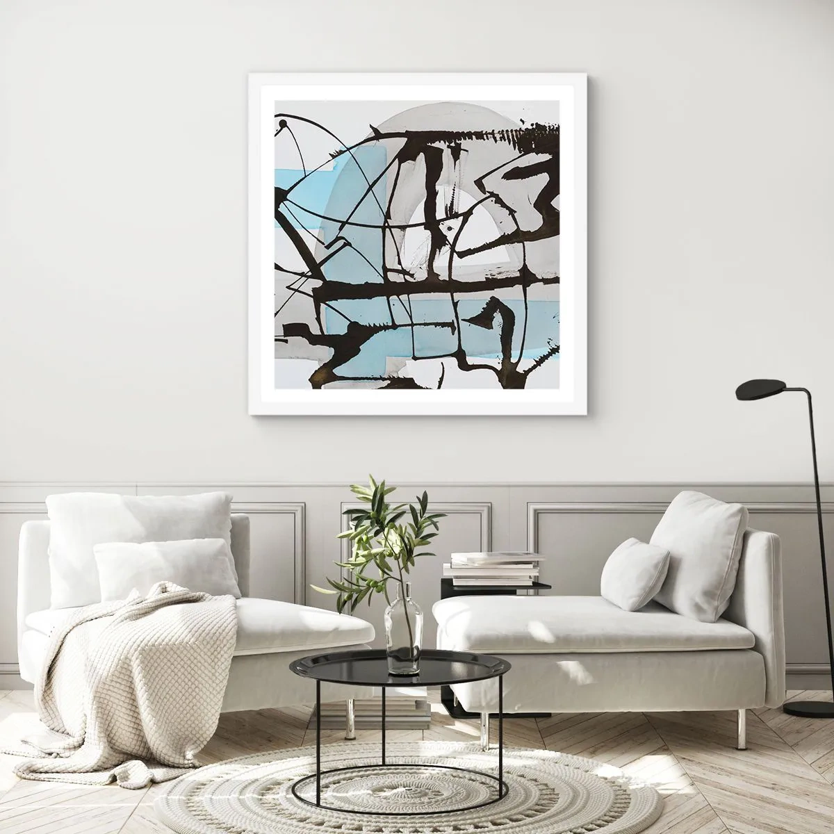 Affiche dans un cadre blanc - Poster - Bleu malgré tout - 30x30 cm