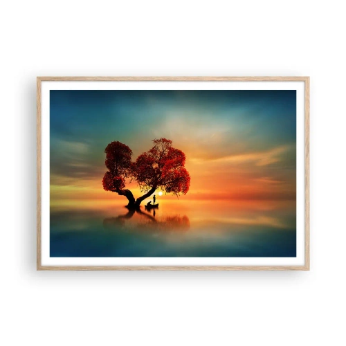 Affiche dans un chêne clair - Poster - Plénitude et éloignement sans monde - 100x70 cm