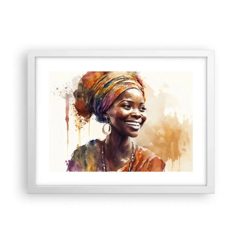 Affiche dans un cadre blanc - Poster - reine africaine - 40x30 cm