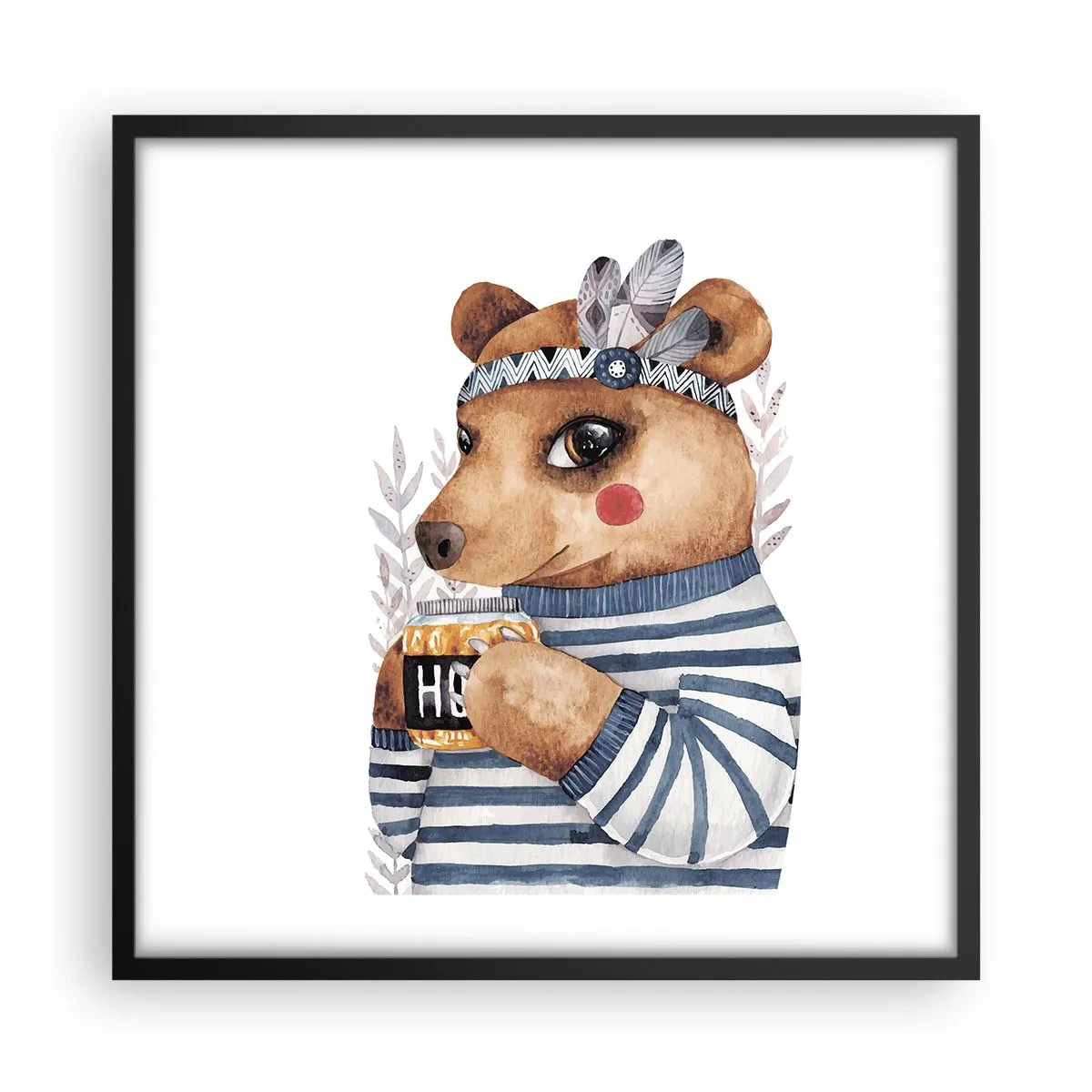 Affiche dans un cadre noir - Poster - Un nounours trop mignon - 50x50 cm
