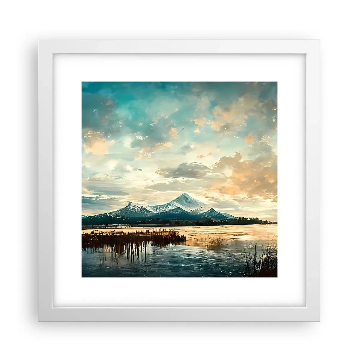 Affiche dans un cadre blanc - Poster - Sous la protection du ciel - 30x30 cm