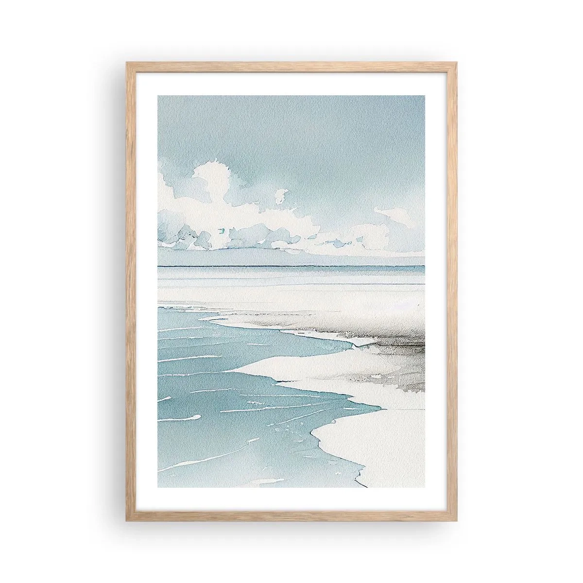 Affiche dans un chêne clair - Poster - Marée douce - 50x70 cm