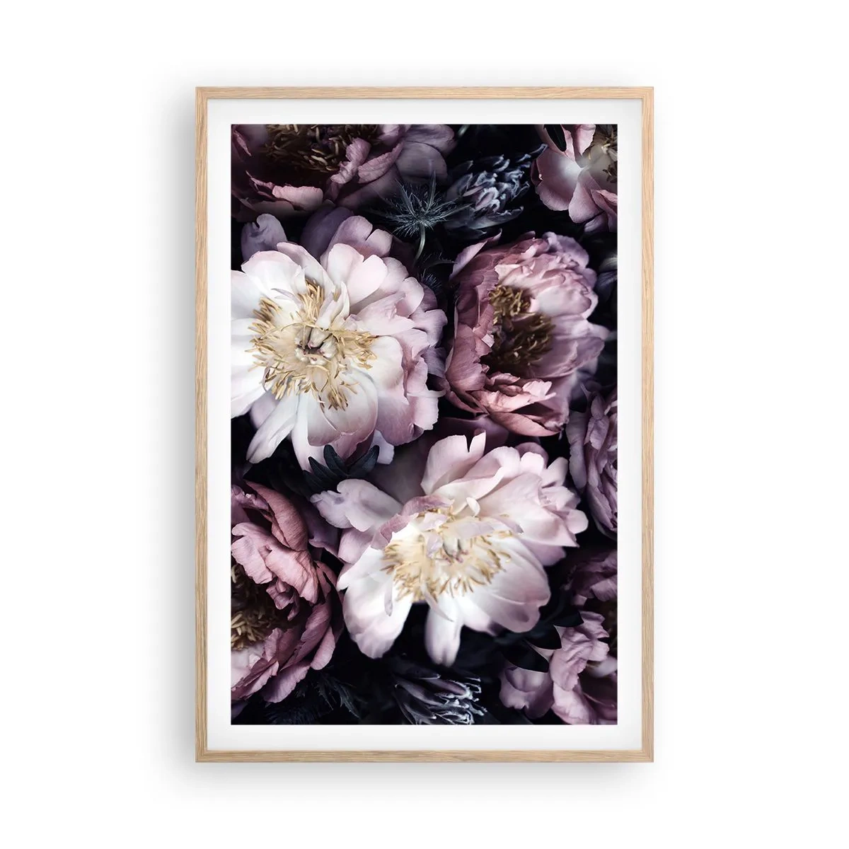 Affiche dans un chêne clair - Poster - Bouquet à l'ancienne - 61x91 cm