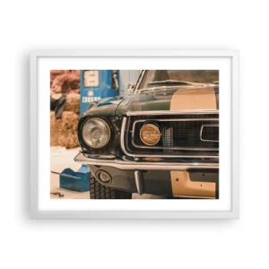 Affiche dans un cadre blanc - Poster - Rencontre avec une légende - 50x40 cm