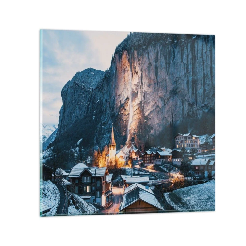 Impression sur verre - Image sur verre - Esprit brillant de l'hiver - 70x70 cm