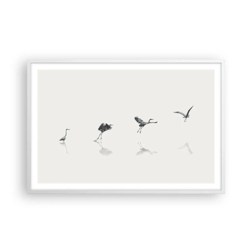 Affiche dans un cadre blanc - Poster - Quatre étapes simples - 91x61 cm