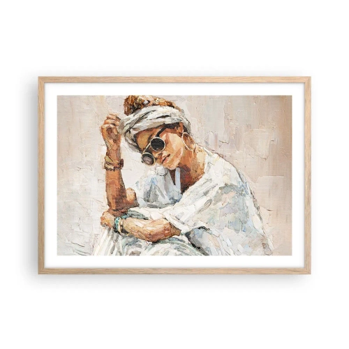 Affiche dans un chêne clair - Poster - Portrait en plein soleil - 70x50 cm