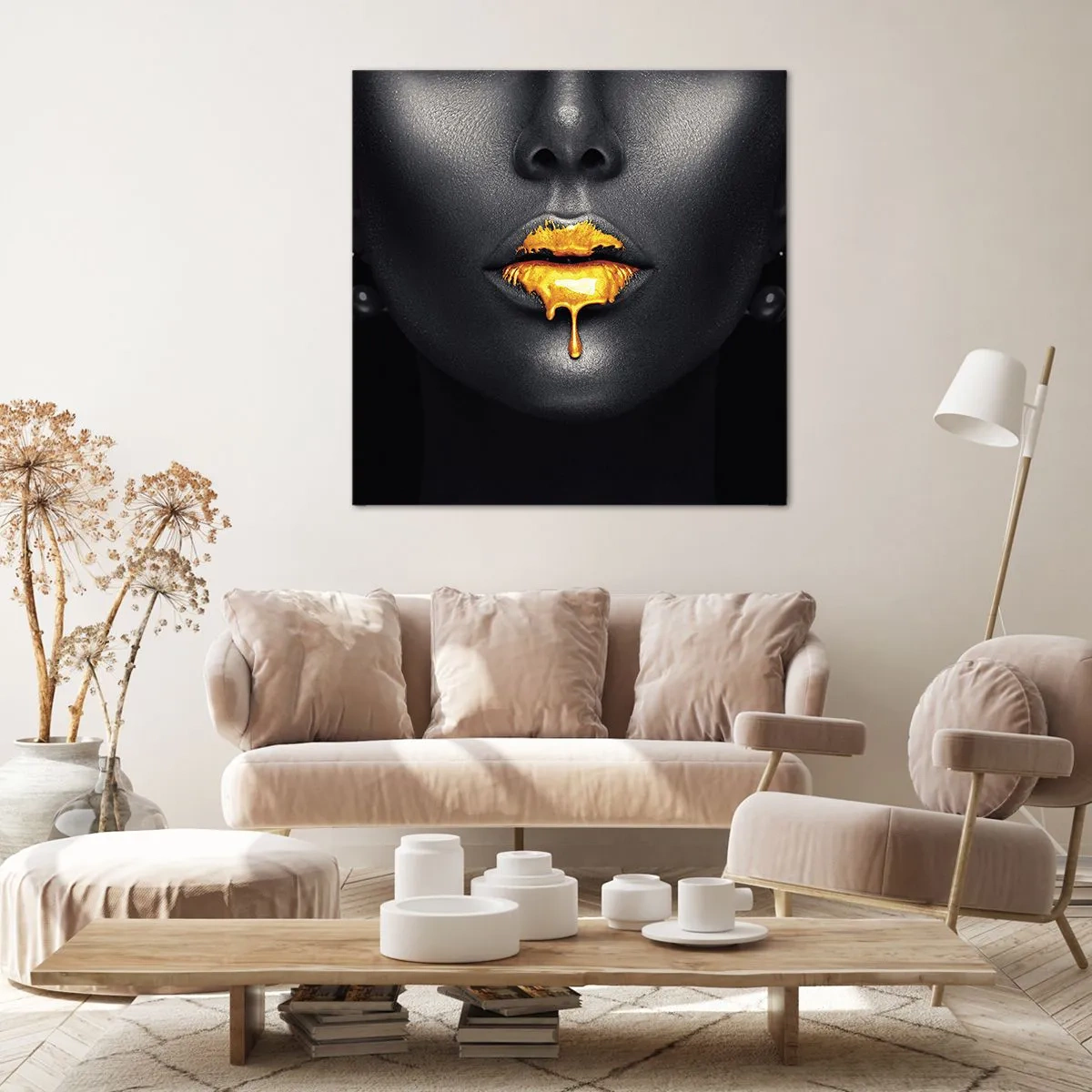 Impression sur toile - Image sur toile - Bouche d'or - 70x70 cm