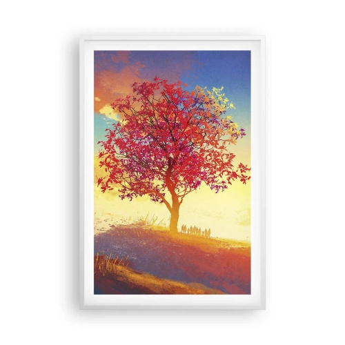 Affiche dans un cadre blanc - Poster - Pèlerin à destination - 61x91 cm