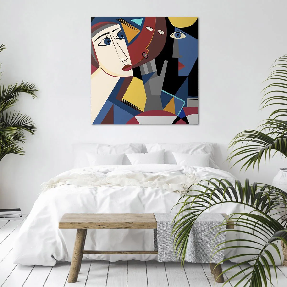 Impression sur toile - Image sur toile - Une conversation entre cubistes - 60x60 cm