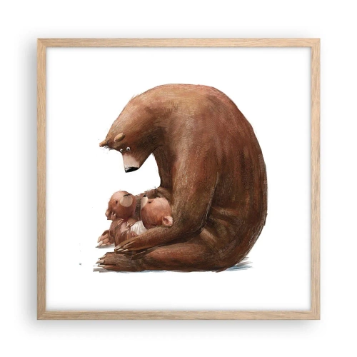 Affiche dans un chêne clair - Poster - Faites de beaux rêves les enfants - 50x50 cm