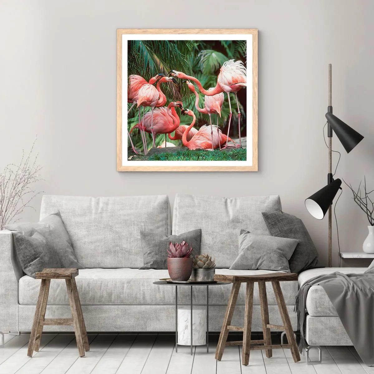 Affiche dans un chêne clair - Poster - Potins d'après-midi - 30x30 cm