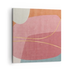 Impression sur toile - Image sur toile - Composition pastel au fil d'or - 50x50 cm