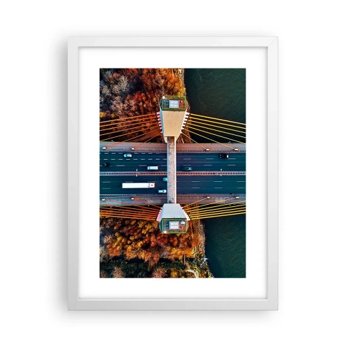 Affiche dans un cadre blanc - Poster - Au dessus de l'eau et de la forêt - 30x40 cm