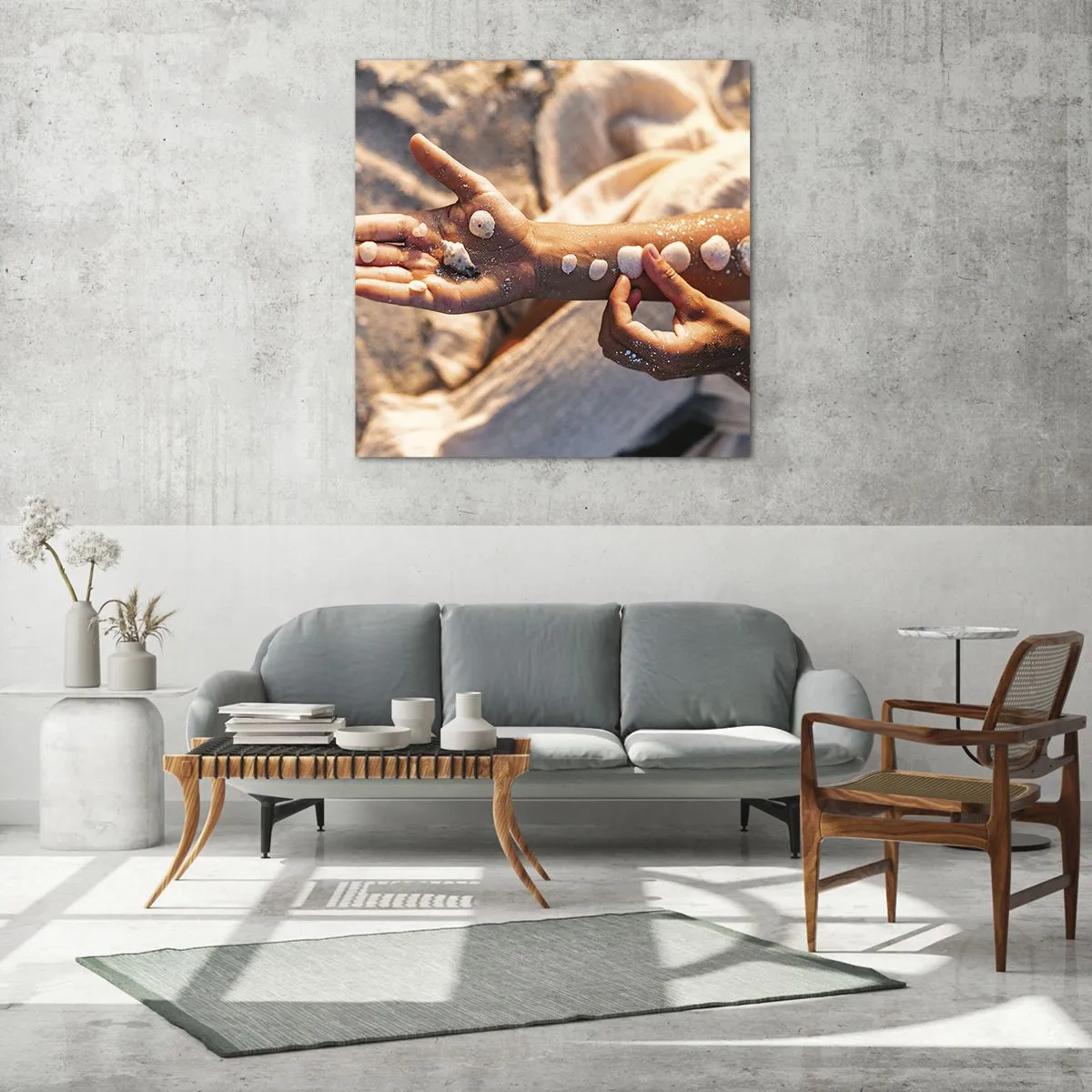 Impression sur verre - Image sur verre - La beauté à portée de main - 70x70 cm