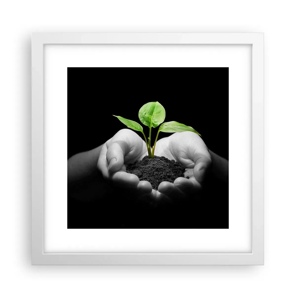 Affiche dans un cadre blanc - Poster - J'aime la nature, je la protège - 30x30 cm