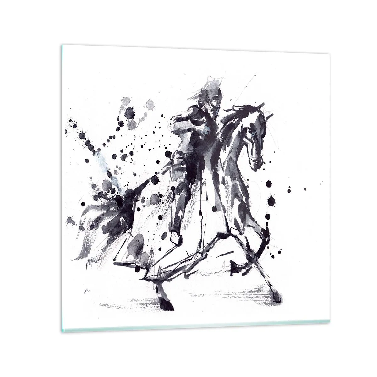 Impression sur verre - Image sur verre - Chevalier noir - 50x50 cm