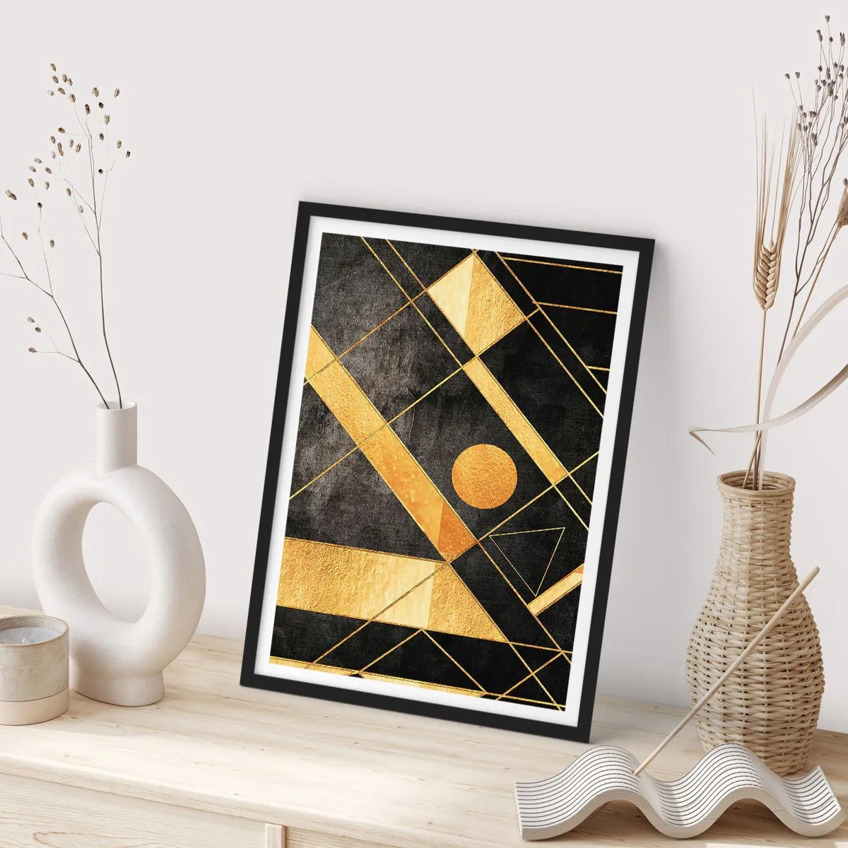 Affiche dans un cadre noir - Poster - Soleil du désert - 61x91 cm