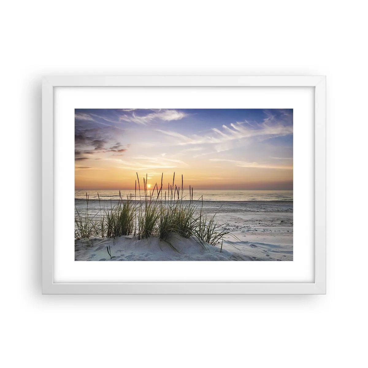 Affiche dans un cadre blanc - Poster - Regarde, pense, ressent - 40x30 cm