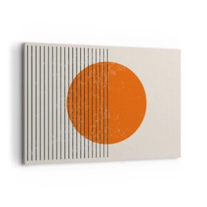 Impression sur toile - Image sur toile - Soleil minimaliste aux lignes géométriques - 100x70cm - Toujours le soleil - Décoration murale moderne pour le salon et la chambre ARTTOR