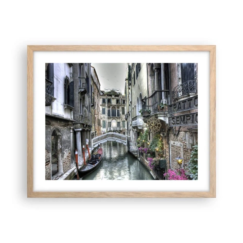 Affiche dans un chêne clair - Poster - Pendant des siècles dans une réflexion silencieuse - 50x40 cm