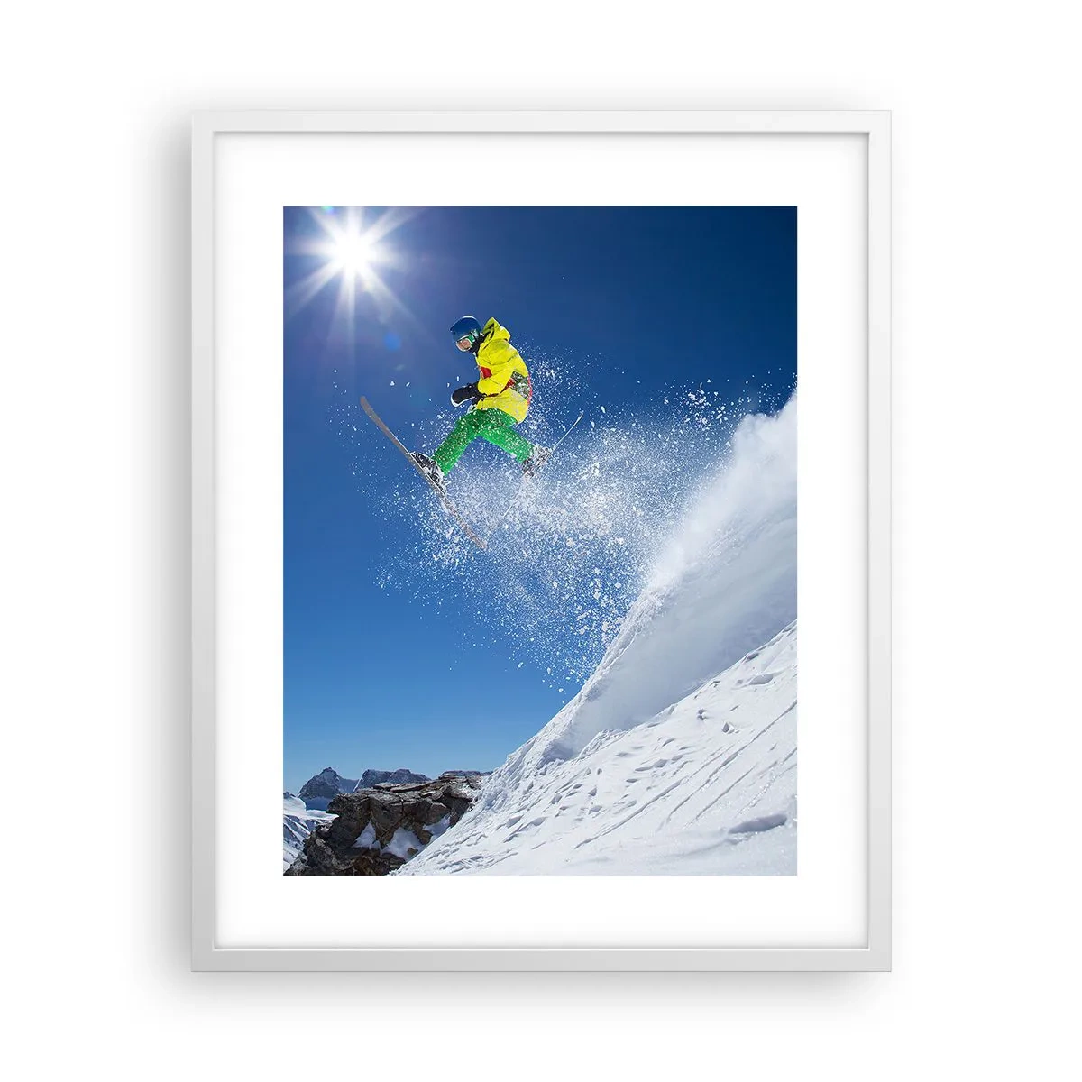 Affiche dans un cadre blanc - Poster - Danse avec les montagnes - 40x50 cm