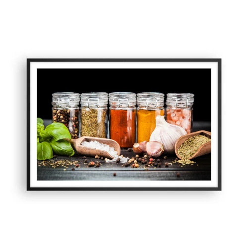 Affiche dans un cadre noir - Poster - Pour que la vie ait du goût - 91x61 cm