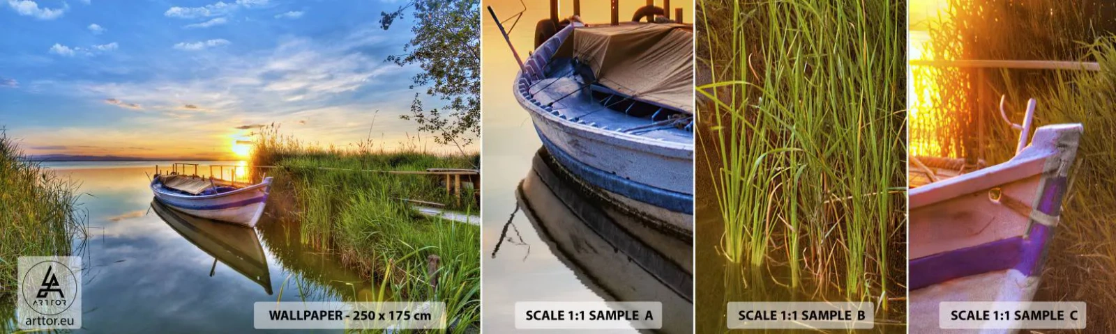 Échantillon de Papier Peint Autocollant Deluxe Sticker - La crique où les rêves deviennent réalité - Paysage, Lac, Lodz - 100x30 cm